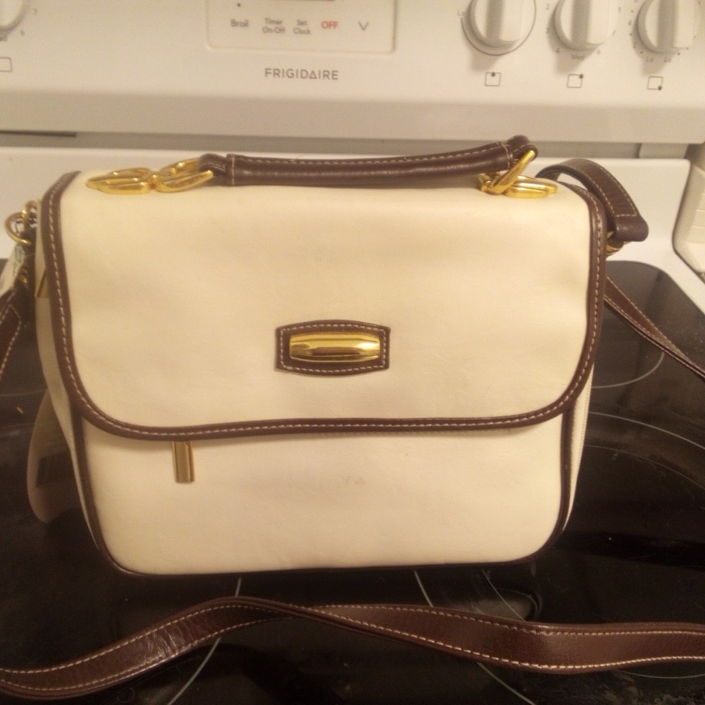Elegant Cream and Brown Women's Bag